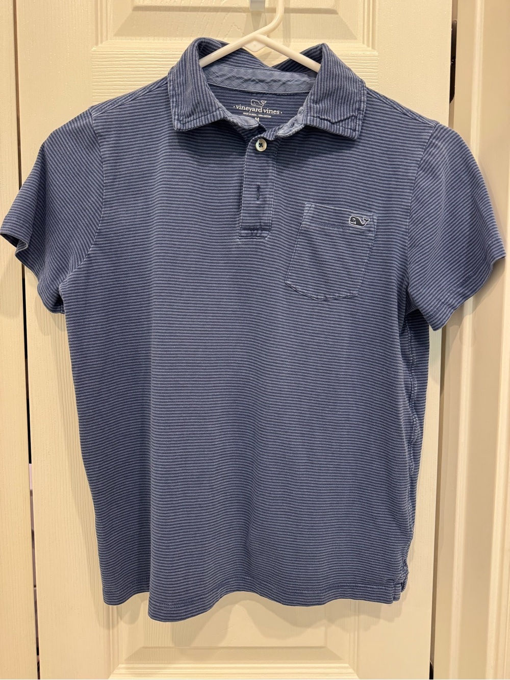 Vineyard Vines Navy Ribbed Pocket Polo